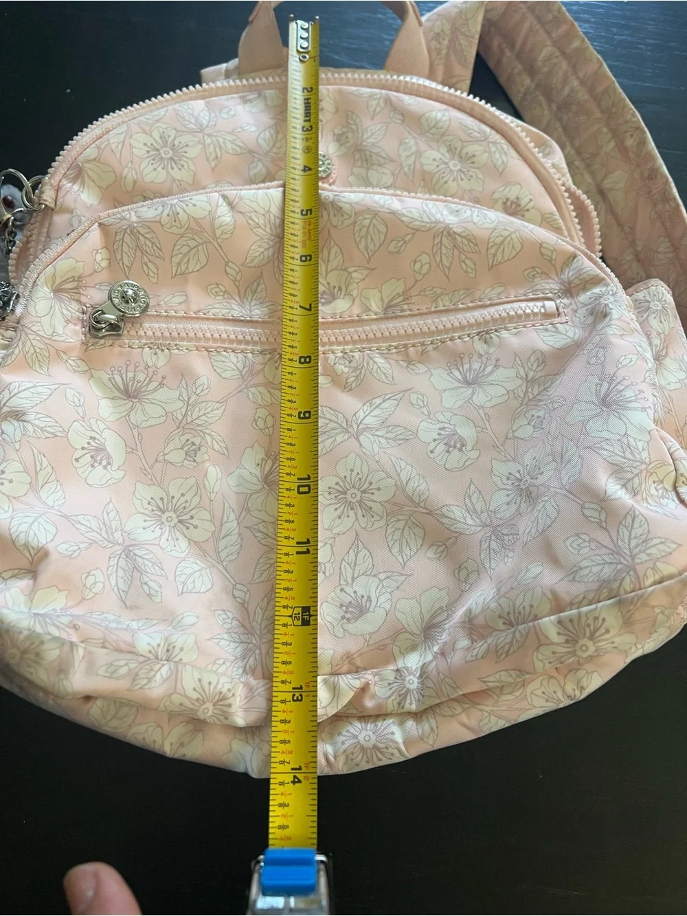 KIPLING Paola Small Backpack Pale Pinky FLORAL FLOWER SILVER WHITE